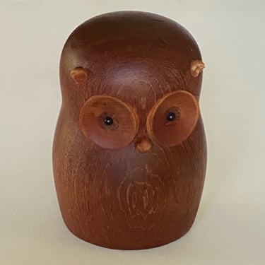 Vintage Lonborg Teak Owl Made in Denmark 