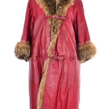 1960s Bonnie Cashin Fur Trimmed Leather Coat