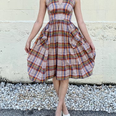 Charlotte Plaid Halter Dress