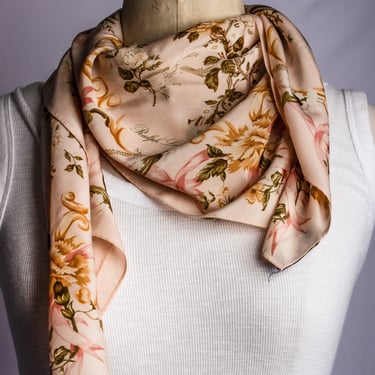 Ralph Lauren Silk Scarf 36x33 | Large Silk Floral Shawl 