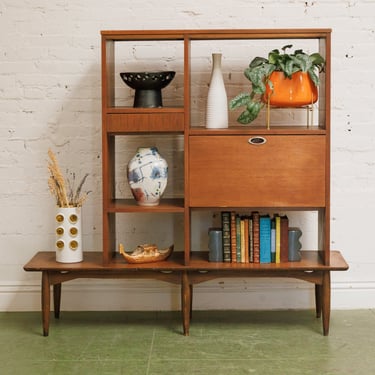Vintage Mid Century Modern Danish Walnut Room Divider by Hooker
