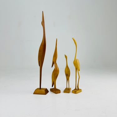 Mid century Elegant teak birds figurines 1960s ,Denmark 