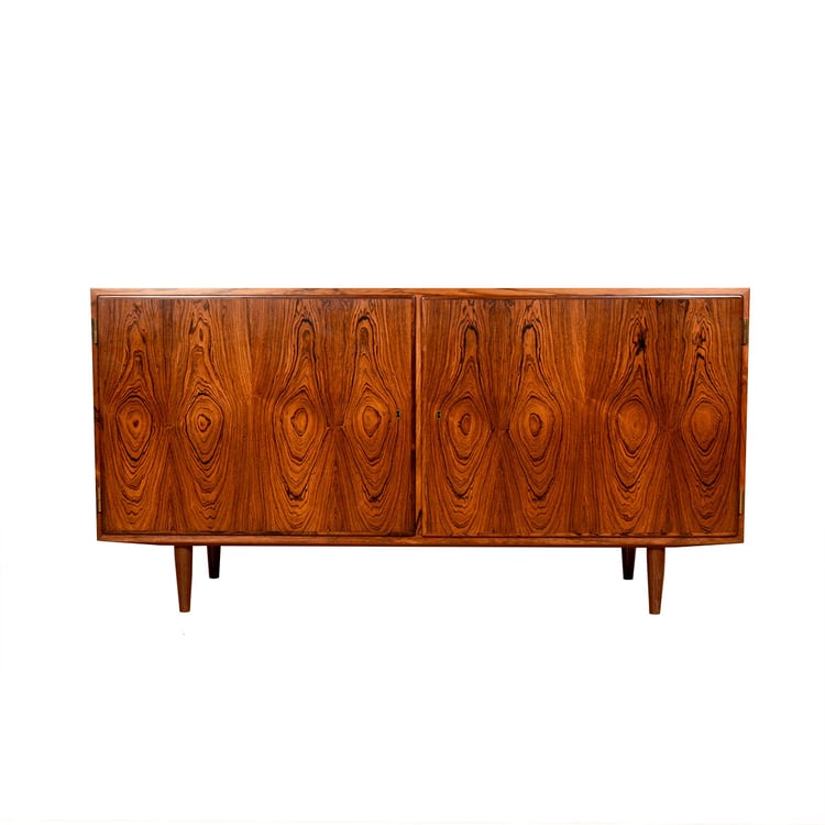 Mesmerizing Danish Locking 2-Door Cabinet | Credenza in Brazilian Rosewood