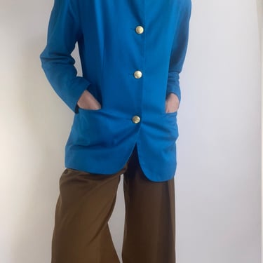 vintage electric blue blazer jacket size US 10 