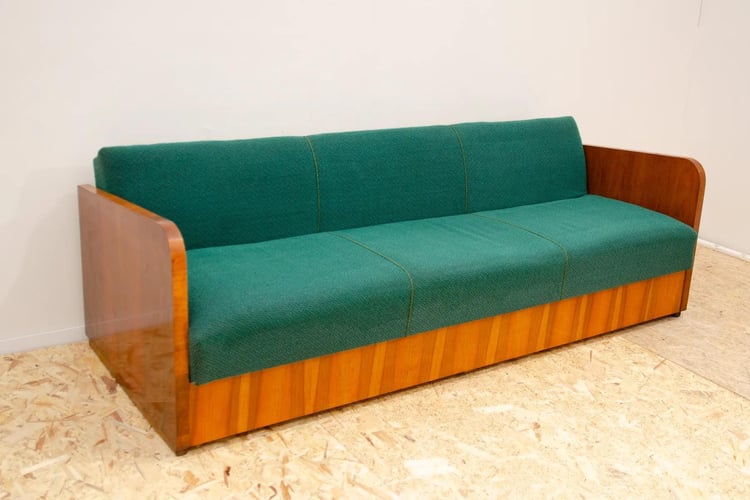 Mid century ART DECO style sofabed by UP Závody, 1950s, Czechoslovakia 