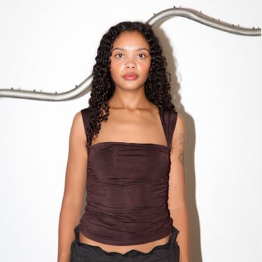 Studio Gathered Tank - Brown