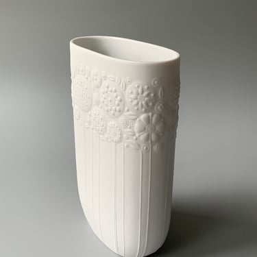 Bjorn Wiinblad Floral Porcelain Bisque Vase for Rosenthal Germany 
