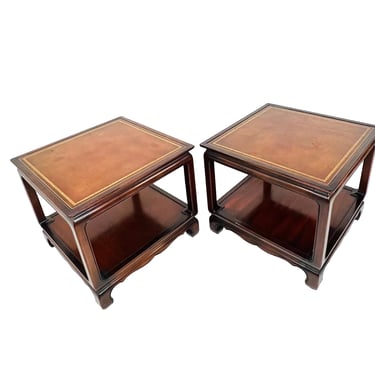 #1569 Pair of Heritage Henredon Mahogany End Tables