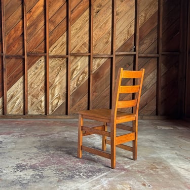 Gustav Stickley Oak Ladder Back Desk / Dining Chair, c.1916