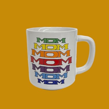 Vintage Mom Mug Retro 1980s Contemporary + Rainbow Colors + Mothers Day + Gift for Mom + Novelty Coffee Mug + Kitchen Decor + Mommy Love 