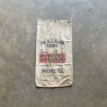 Vintage Pfister Hybrids Seed Sack WF Black Farms Walnut, IL 