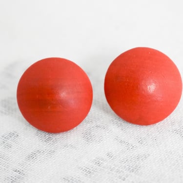 1960s/70s Vogue Red-Orange Circle Clip Earrings 