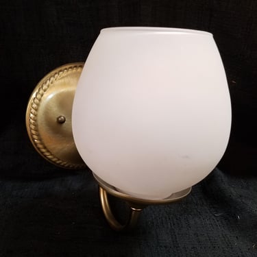 Vintage Sconce with Faux Satin Glass Shade H7.25 x W5.5 x D8