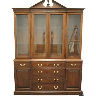 HARDEN FURNITURE Solid Cherry Traditional Style 64" Breakfront Lighted Display China Cabinet 