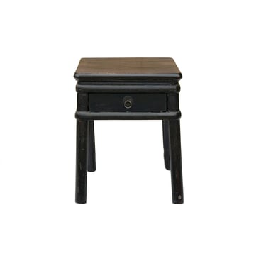 Chinese Handmade Vintage Finish Dark Brown Square Stool Table ws3822E 