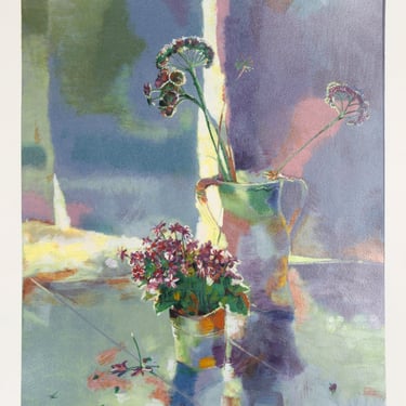 Flowers Still Life by Michael Gorban Serigraph Print Signed 
