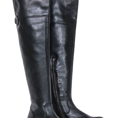 Frye - Black Leather &quot;Shirley&quot; Over-the-Knee Boots Sz 8