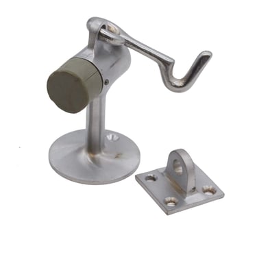 Old New Commercial Brushed Steel Brass Wall Mount Latch Door Stopper