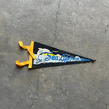 Vintage Sea Life Park Hawaii Felt Souvenir Pennant 