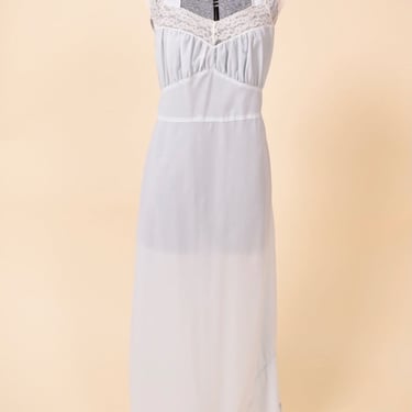 Powder Blue Slip Dress with Lace Trim By Radcliffe, XL