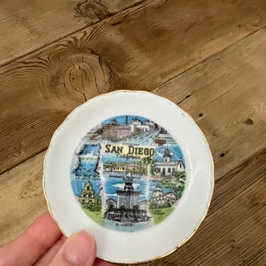 San Diego California decorative travel souvenir mini plate vintage 1950s 