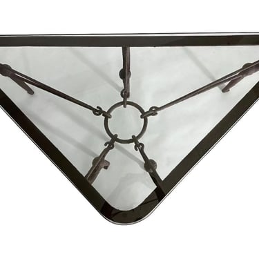 Iron Coffee Table w/Brown Painted Plaster Finish Manner of Diego Giacometti