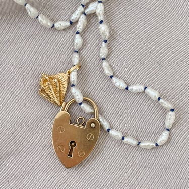 Vintage 9k Heart Lock / Charm