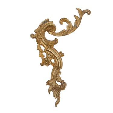 Gold Gilt Floral Left Corner Brass Applique Embellishment