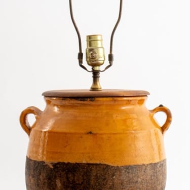 French Terracotta Confit Pot Lamp