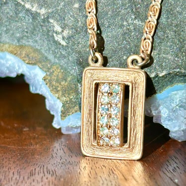 Vintage Rhinestone Pendant Necklace Sarah Coventry Retro Jewelry Gift 