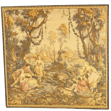 17th Century Hand-Woven Flemish Wool & Silk Tapestry Depicting a Hunt with Diana