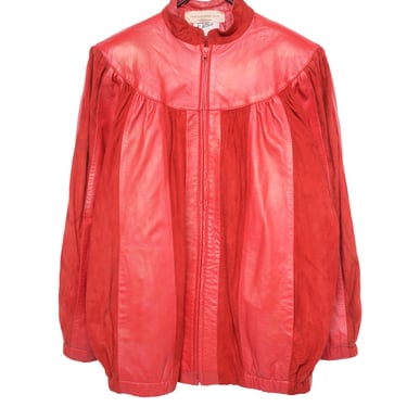 1980s Cherry Red Suede Jacket