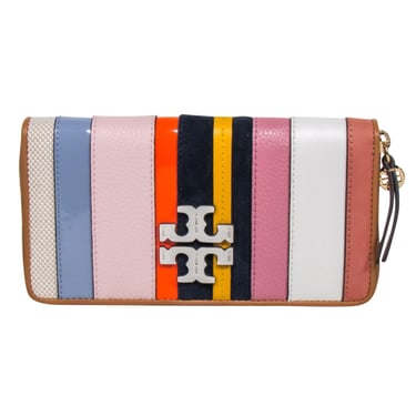 Tory Burch - Pink Multicolor Stripe Continental Wallet