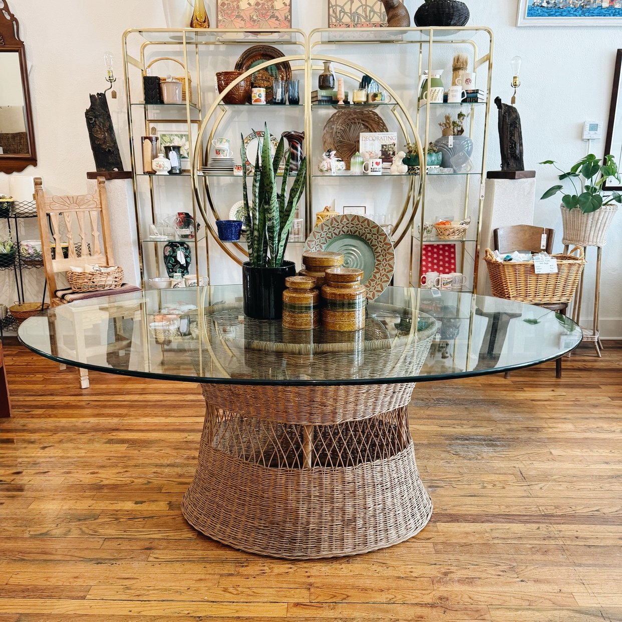 Oval Rattan-Base Dining Table | Carousel + Folk - Minneapolis, MN | ATTIC