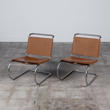 Pair of Mies van der Rohe Leather Lounge Chairs for Knoll 