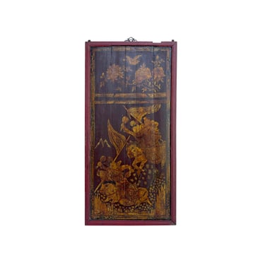 Vintage Chinese Wood Copper Color Warriors Scenery Wall Plaque Panel ws3132E 