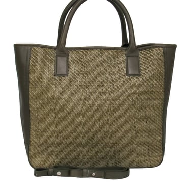 Shinola - Olive Green Woven Leather Tote Bag
