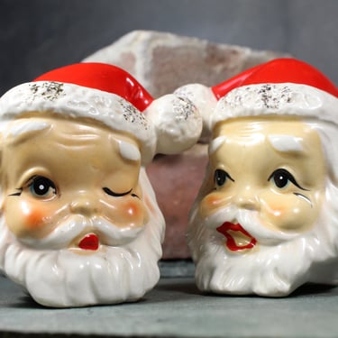 Vintage Santa Salt & Pepper Shakers | Ceramic Christmas Salt and Pepper Shakers | Santa Claus  | FREE SHIPPING 