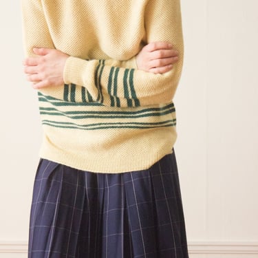 1970s Sporty Striped Knit Sweater 