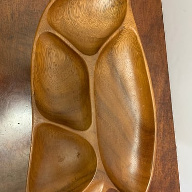 Vintage Genuine Monkey Pod Handcrafted Wood Tray 