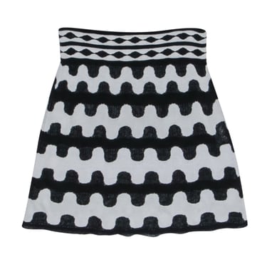 M Missoni - Black &amp; White Knit Mini Skirt Sz 6