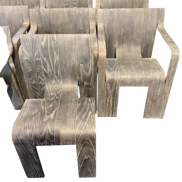 Set of 8 Gijs Baker Dining Armchairs with Unique Finish