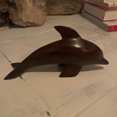 HandCarved Wood Dolphin 