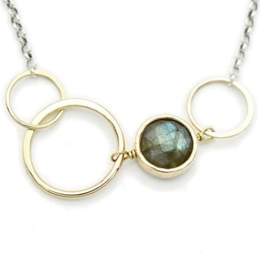 J&amp;I Jewelry | Labradorite + 14kg Filled Necklace on Sterling Silver Chain