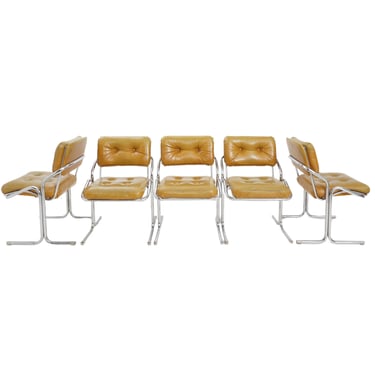 Set of 5 Tubular Tufted Chairs by Cal-Style, 1970s 