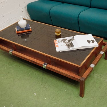 1970’s Suspension Walnut Coffee Table