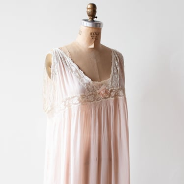 Antique Pink Silk Nightgown 
