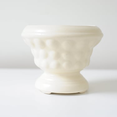 Vintage Cream Ceramic Bubble Pedestal Planter 