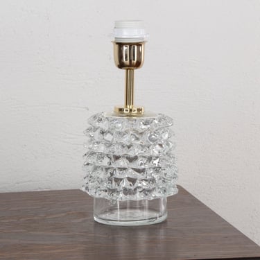 Rostrato Murano glass table lamp pure crystal color, handmade Made in Italy 