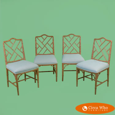 Set of 4 Faux Bamboo Dining Chairs